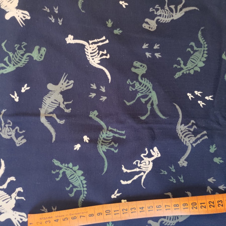 Dinosaurieskelett på svart